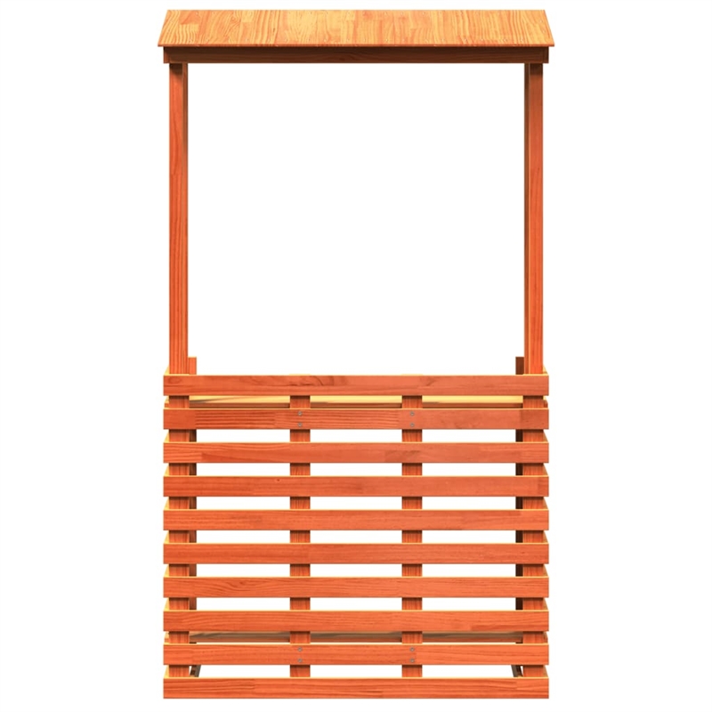 vidaXL Solid Pine Wood Medium Outdoor Bar Table in Wax Brown