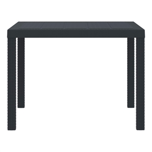 vidaXL Poly Rattan Garden Dining Table in Anthracite/Gray