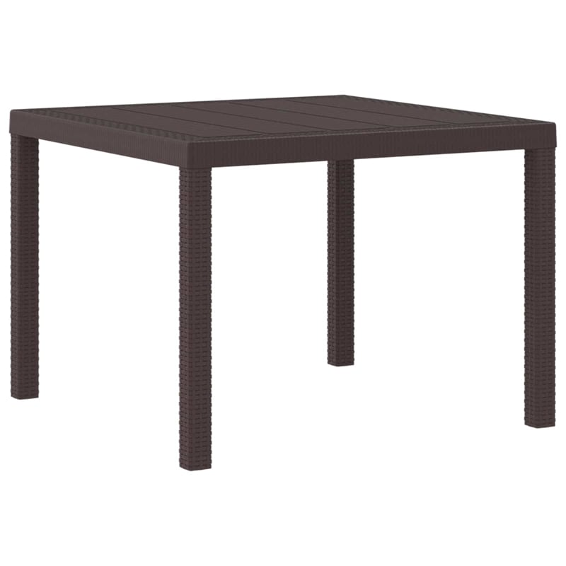 vidaXL Poly Rattan Garden Dining Table in Brown