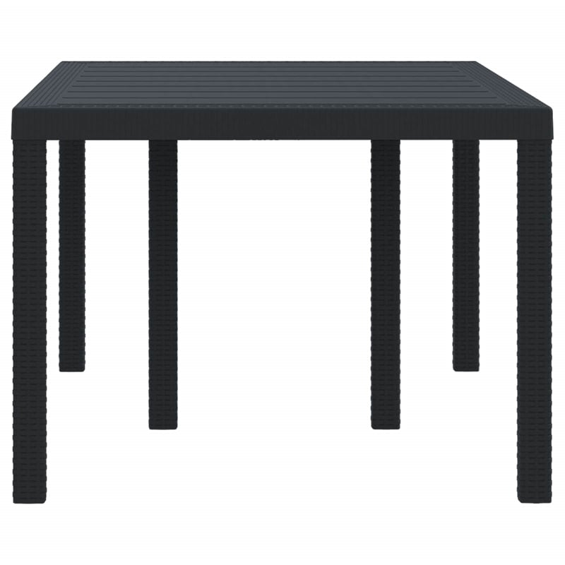 vidaXL Poly Rattan Garden Dining Table in Anthracite/Gray