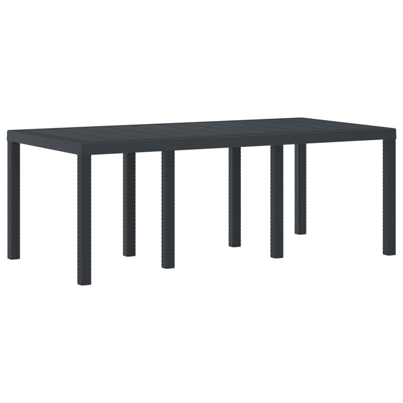 vidaXL Poly Rattan Garden Dining Table in Anthracite/Gray