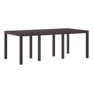 vidaXL Poly Rattan Garden Dining Table in Brown