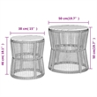 vidaXL PE Rattan 2 Piece Stackable Garden Side Table in Black/Brown
