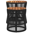 vidaXL PE Rattan 2 Piece Stackable Garden Side Table in Black/Brown
