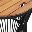 vidaXL PE Rattan 2 Piece Stackable Garden Side Table in Black/Brown