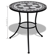 vidaXL Powder Coated Iron Garden Dining Table in Black and White