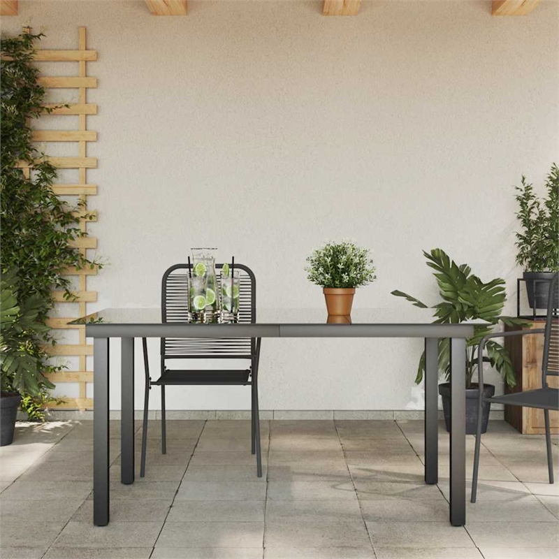 vidaXL Aluminum Garden Dining Table in Black