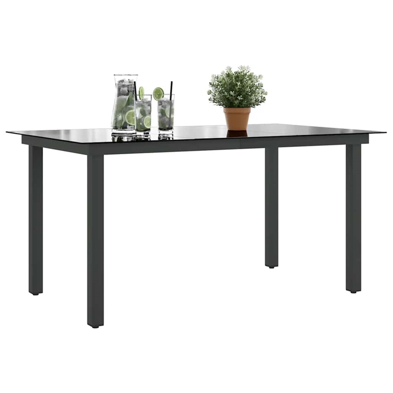 vidaXL Aluminum Garden Dining Table in Black