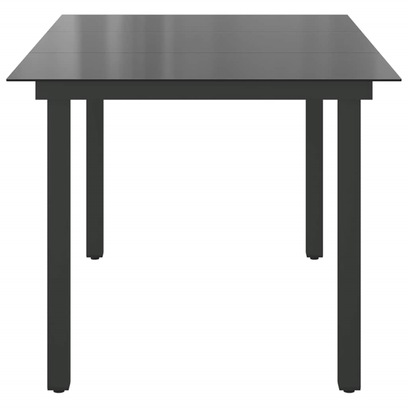 vidaXL Aluminum Garden Dining Table in Black
