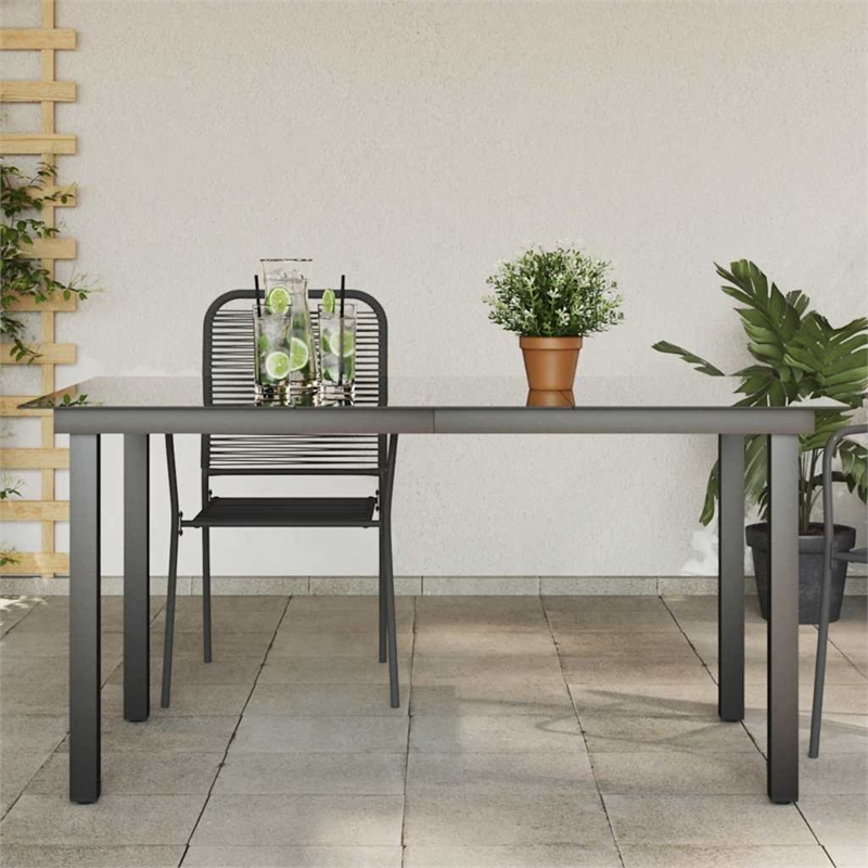 vidaXL Aluminum Garden Dining Table in Black