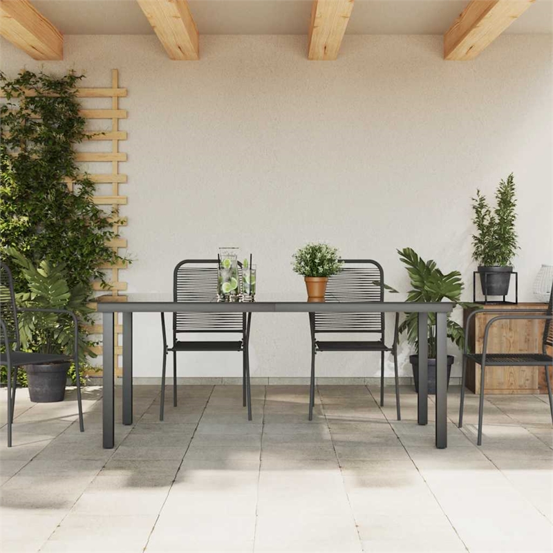 vidaXL Aluminum Garden Dining Table in Black