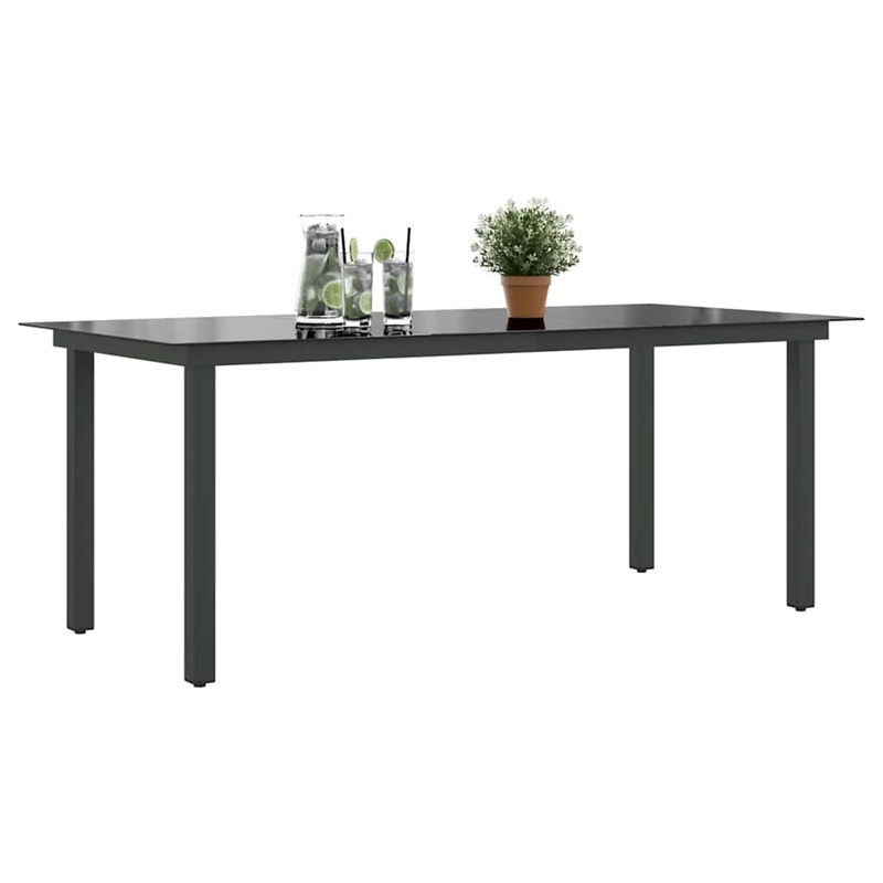 vidaXL Aluminum Garden Dining Table in Black