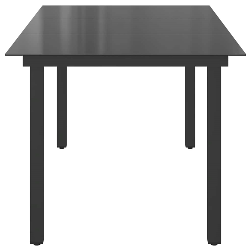 vidaXL Aluminum Garden Dining Table in Black