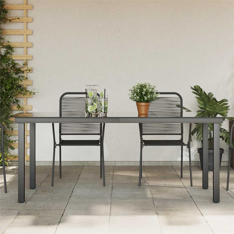 vidaXL Aluminum Garden Dining Table in Black