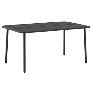 vidaXL Powder Coated Steel OutdoorDining Table in Dark Gray