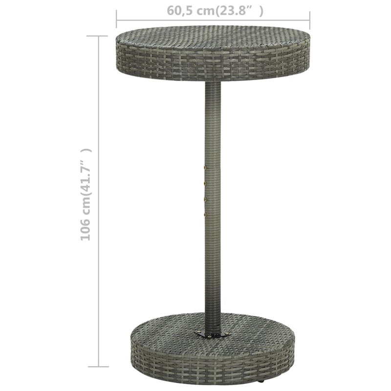 vidaXL Powder Coated Steel Garden Dining Table in Gray