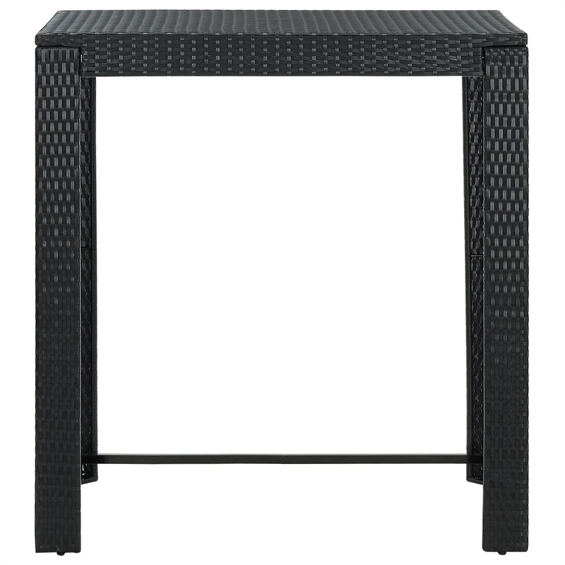 vidaXL PE Rattan Counter Height Bar Table in Black