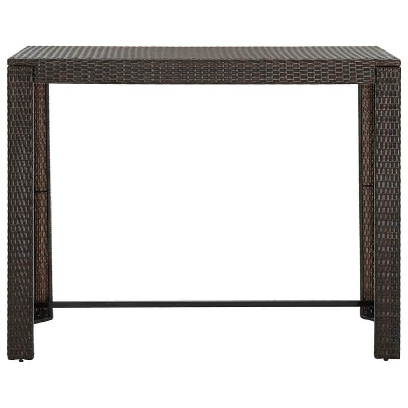 vidaXL PE Rattan Bar Table in Brown