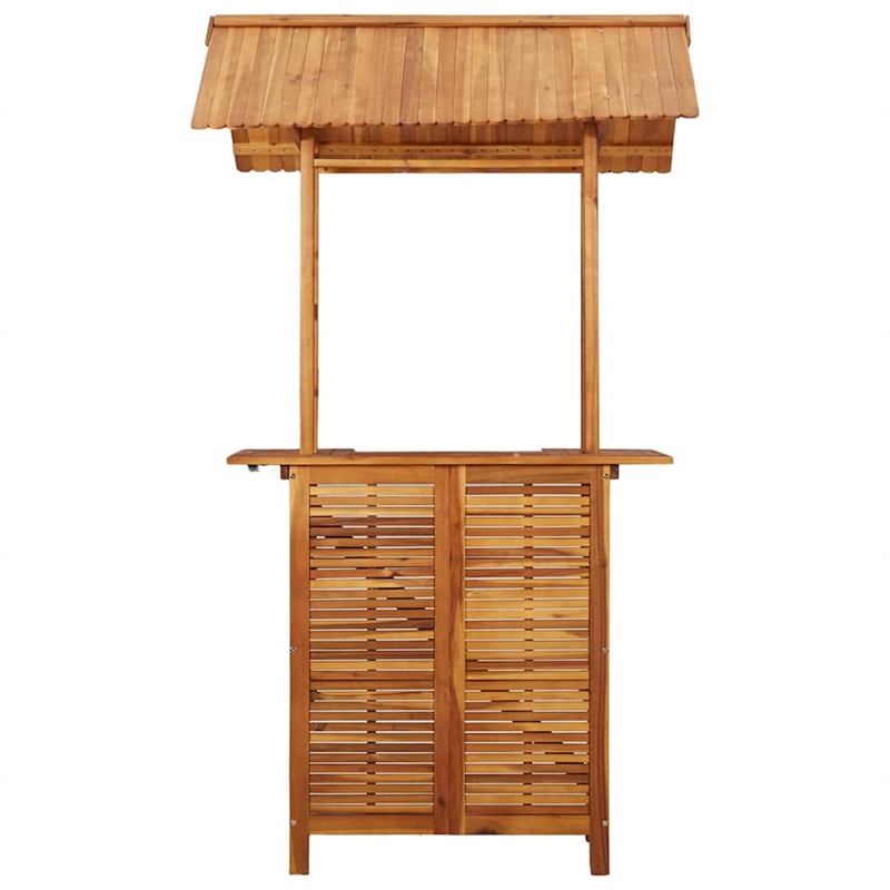 vidaXL Solid Acacia Wood Bar Table in Natural/Brown