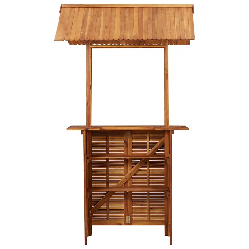 vidaXL Solid Acacia Wood Bar Table in Natural/Brown