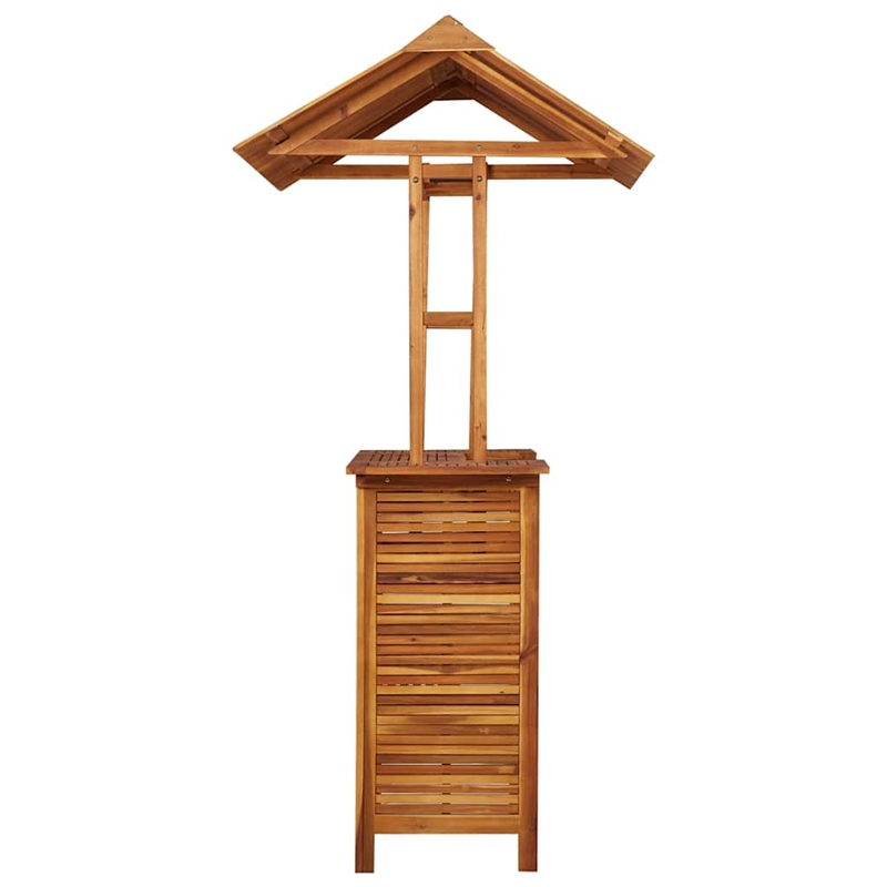 vidaXL Solid Acacia Wood Bar Table in Natural/Brown