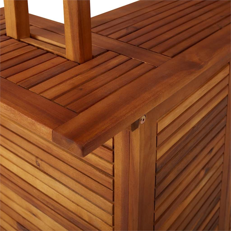vidaXL Solid Acacia Wood Bar Table in Natural/Brown