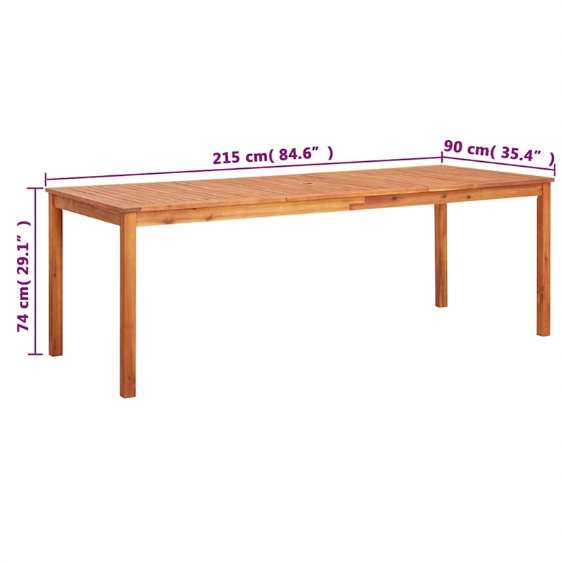 vidaXL Solid Acacia Wood Dining Table in Natural/Brown