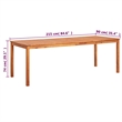 vidaXL Solid Acacia Wood Dining Table in Natural/Brown
