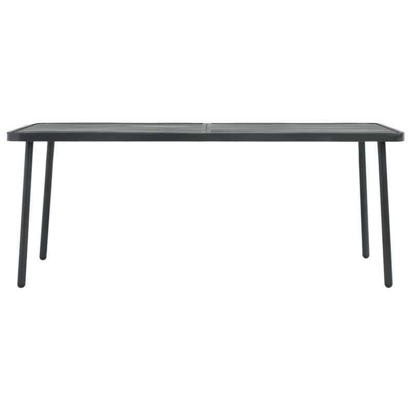 vidaXL E Coated Steel Outdoor Dining Table in Dark Gray