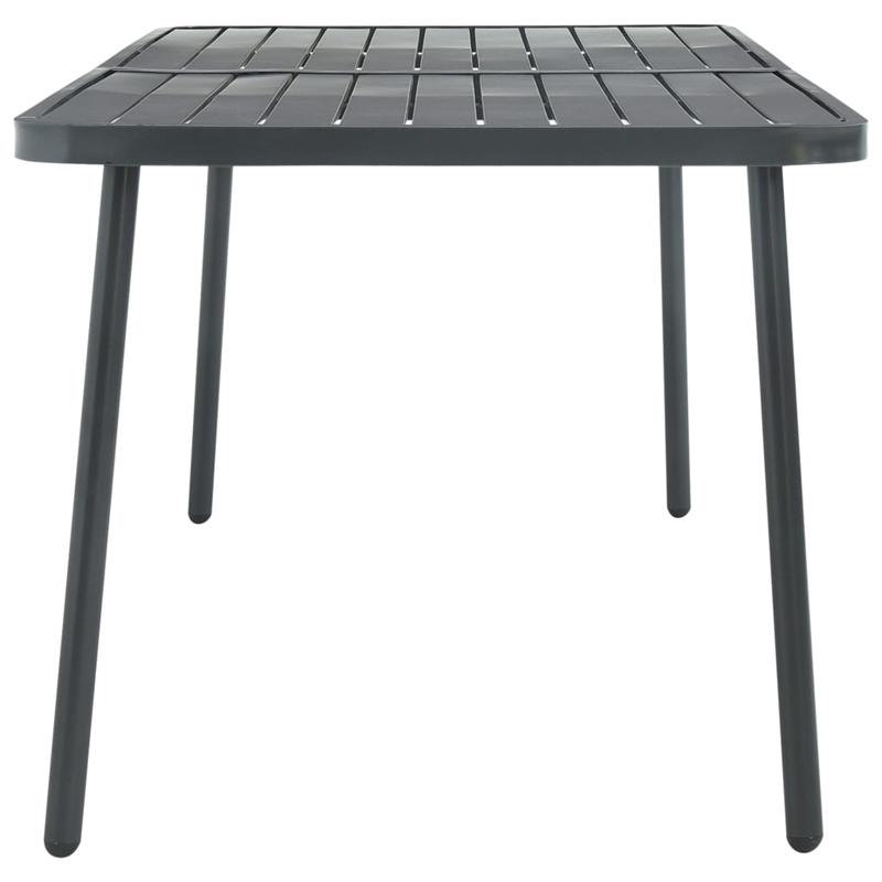 vidaXL E Coated Steel Outdoor Dining Table in Dark Gray