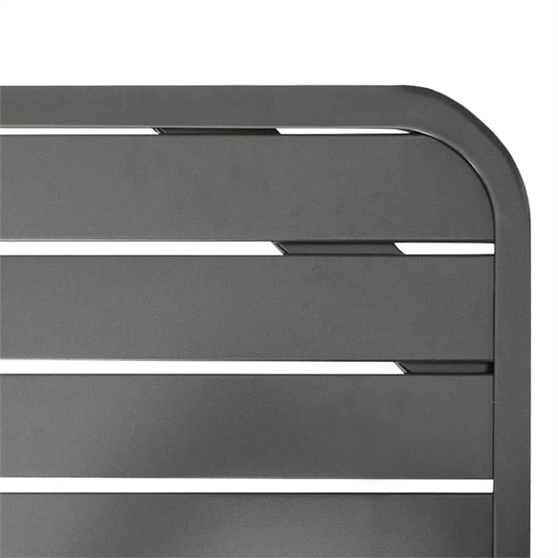 vidaXL E Coated Steel Outdoor Dining Table in Dark Gray