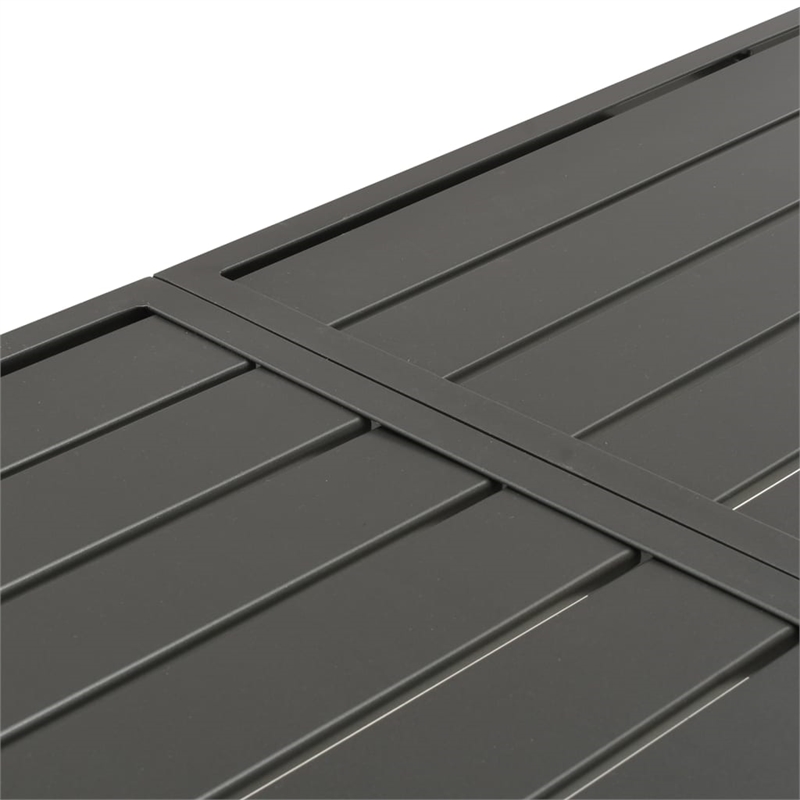 vidaXL E Coated Steel Outdoor Dining Table in Dark Gray