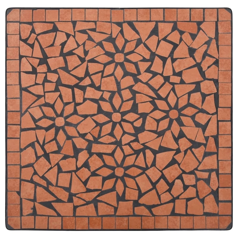 vidaXL Ceramic with Powder Coated Iron Table in Terracotta