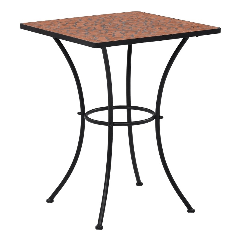 vidaXL Ceramic with Powder Coated Iron Table in Terracotta