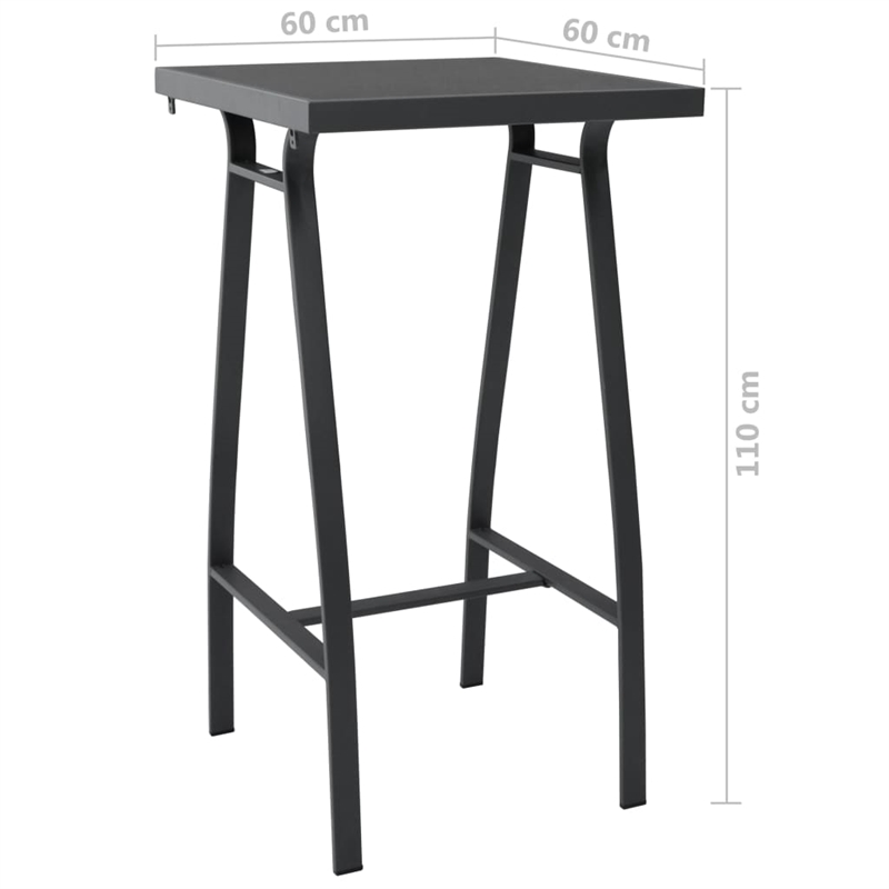 vidaXL Garden Bar Table in Black and Dark Gray