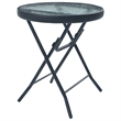 vidaXL Powder Coated Steel Bistro Table in Black and Transparent