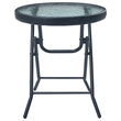 vidaXL Powder Coated Steel Bistro Table in Black and Transparent
