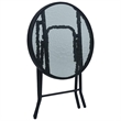 vidaXL Powder Coated Steel Bistro Table in Black and Transparent