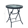 vidaXL Powder Coated Steel Bistro Table in Black and Transparent
