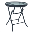 vidaXL Powder Coated Steel Bistro Table in Black and Transparent