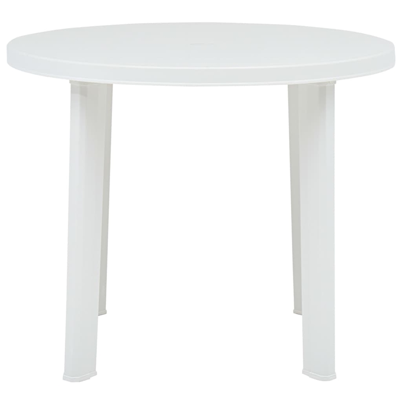 vidaXL Plastic Medium Lightweight Garden Dining Table in White
