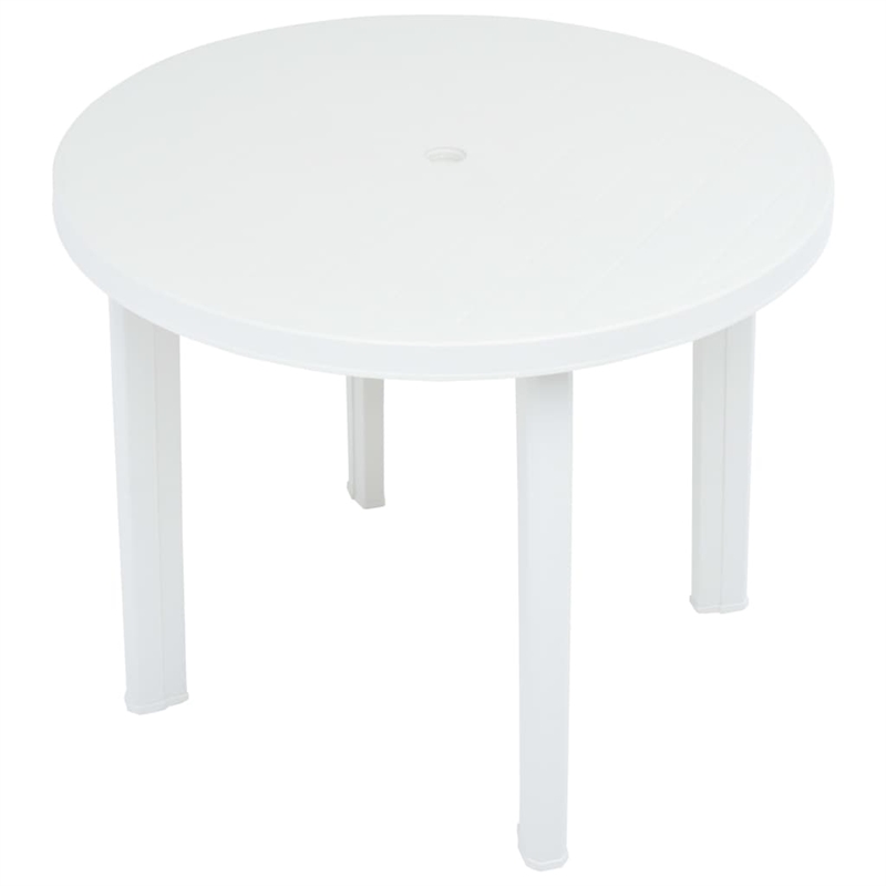 vidaXL Plastic Medium Lightweight Garden Dining Table in White