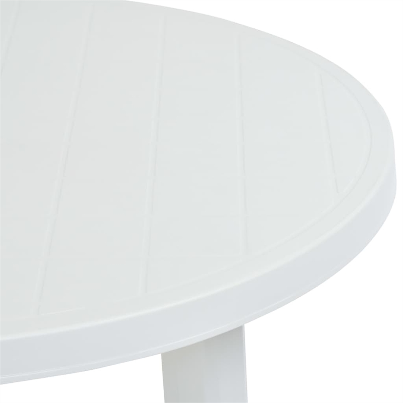 vidaXL Plastic Medium Lightweight Garden Dining Table in White