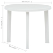 vidaXL Plastic Medium Lightweight Garden Dining Table in White