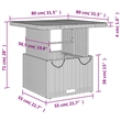 vidaXL PE Rattan Medium Height-Adjustable Garden Dining Table in Gray