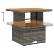 vidaXL PE Rattan Medium Height-Adjustable Garden Dining Table in Gray