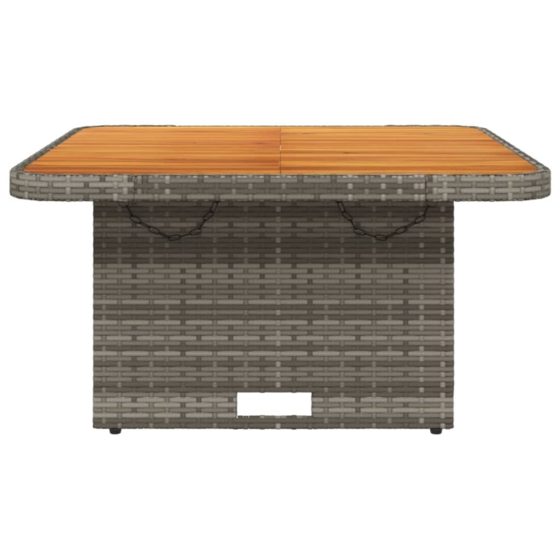 vidaXL PE Rattan Medium Height-Adjustable Garden Dining Table in Gray
