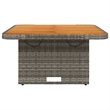 vidaXL PE Rattan Medium Height-Adjustable Garden Dining Table in Gray