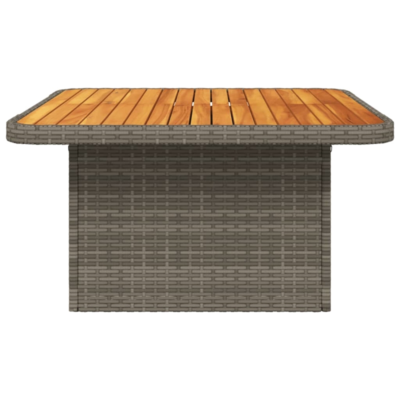 vidaXL PE Rattan Medium Height-Adjustable Garden Dining Table in Gray
