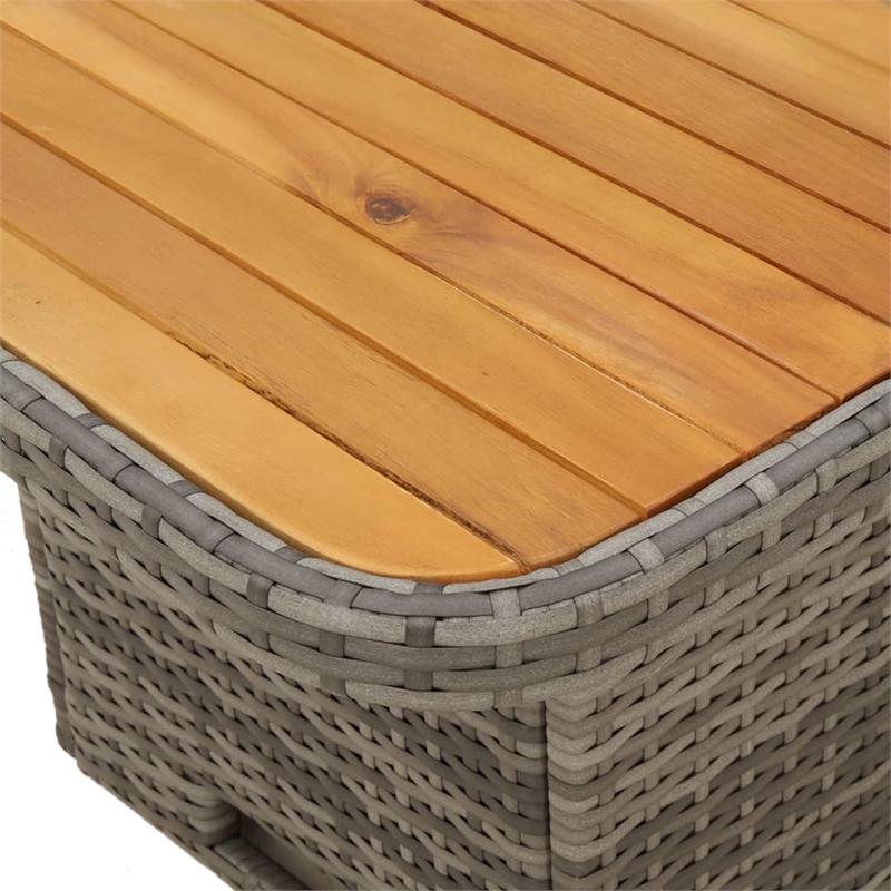 vidaXL PE Rattan Medium Height-Adjustable Garden Dining Table in Gray